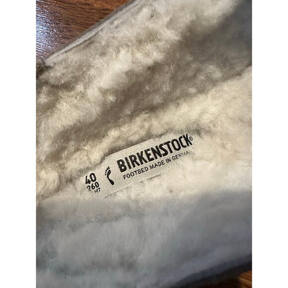 Birkenstock Buckley Shearling Suede Clog Gray Size 40 Narrow Fit NWT Cozy Clogs - Picture 9 of 10